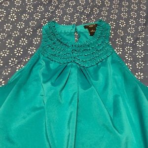 Ann Taylor ruffle neck sleeveless blouse